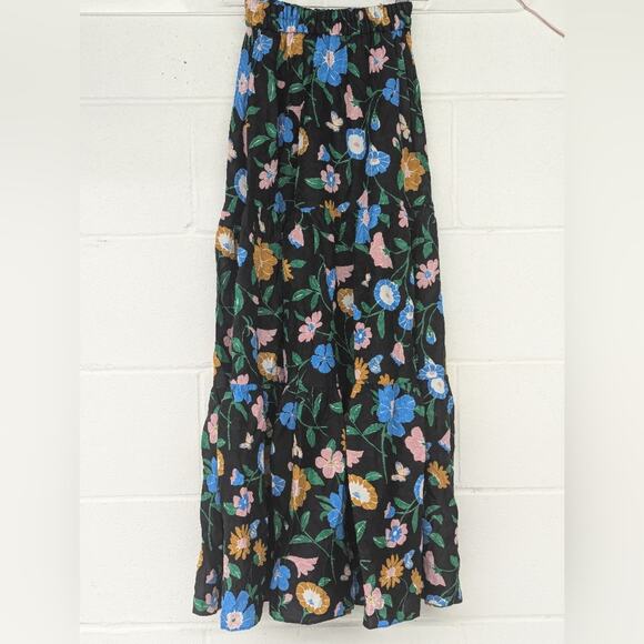 RTR Sz Medium m Floral Garden Cloqué Skirt pull on midi printed colorful a-line - Picture 3 of 7